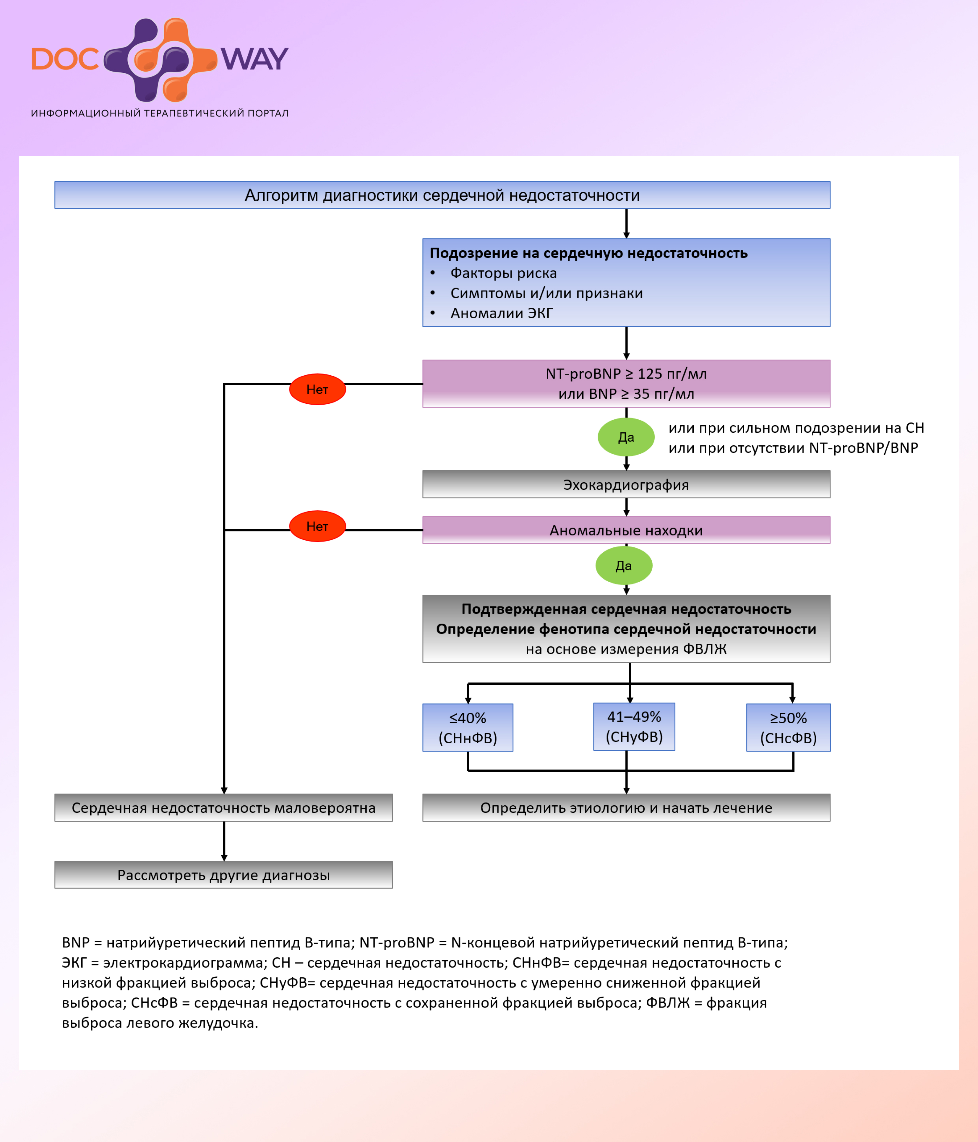 алгоритм диагностики сердечной недостаточности